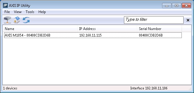 launch Axis IP utility
