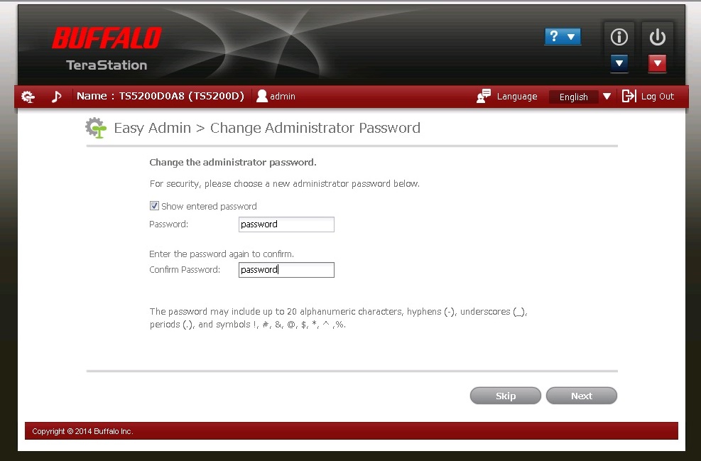 LinkStation initial wizard
