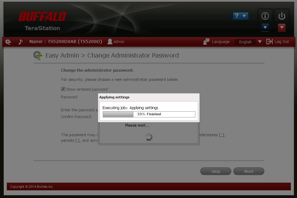 LinkStation initial wizard