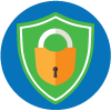 Security icon with a shield and a padlock 